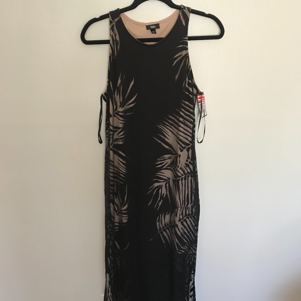 Black and tan maxi dress